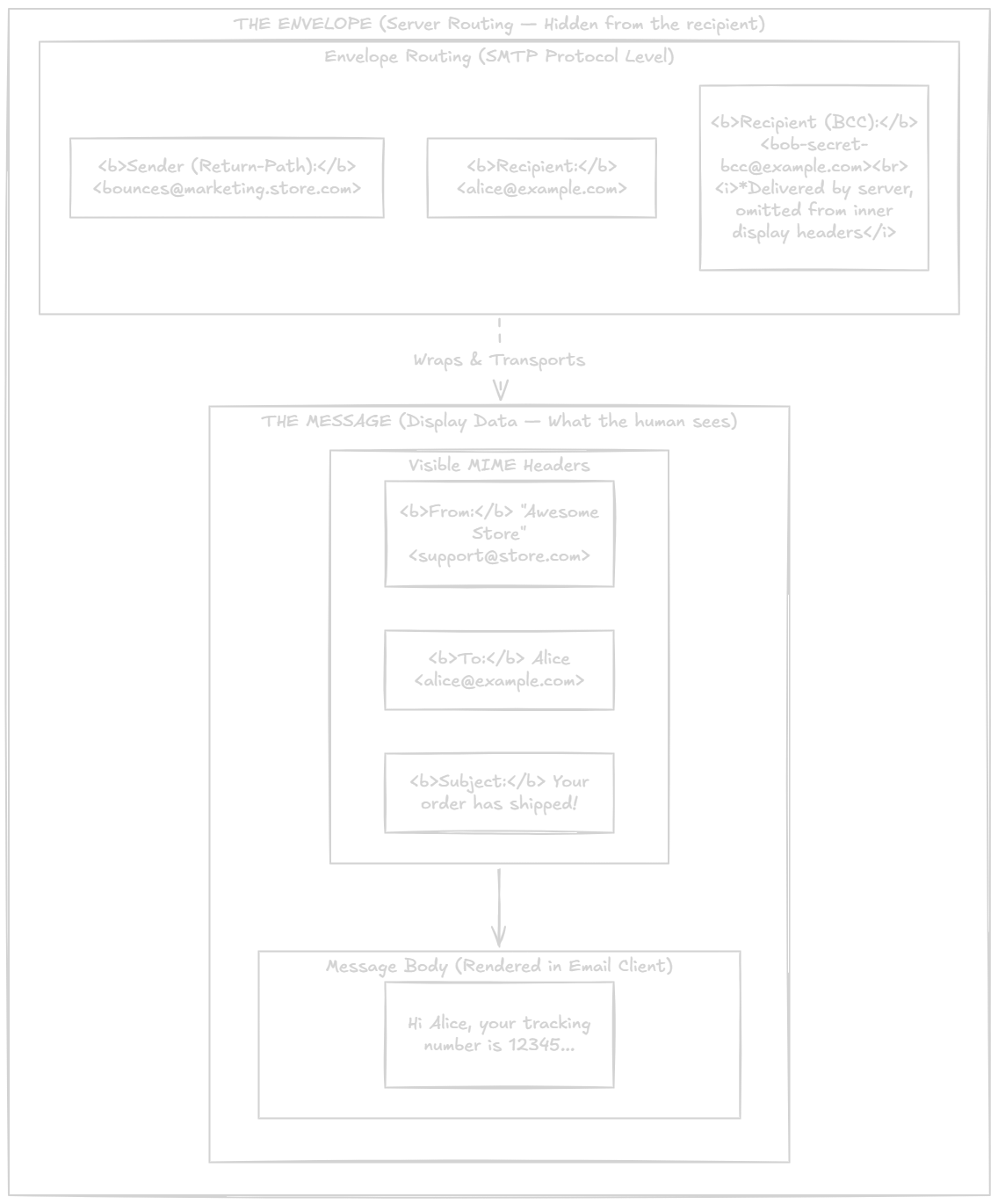Envelope vs message structure