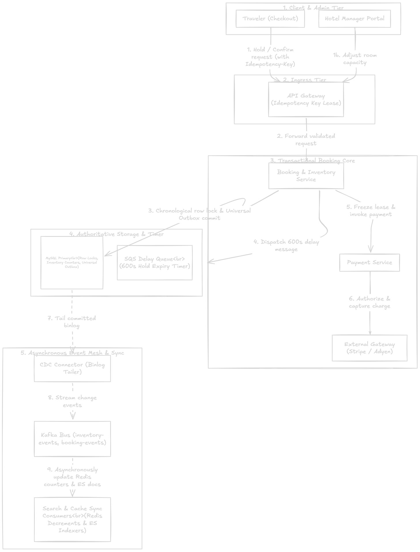 Transactional booking and asynchronous event mesh